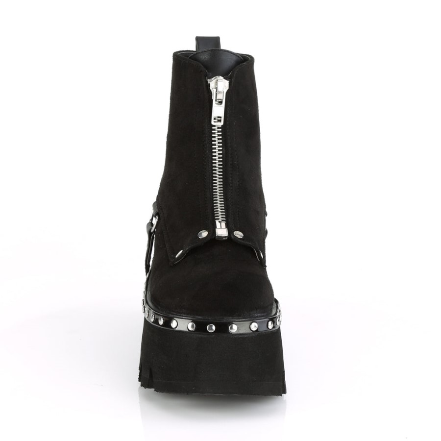 Ashes-100 Black Vegan Suede Demonia Australia