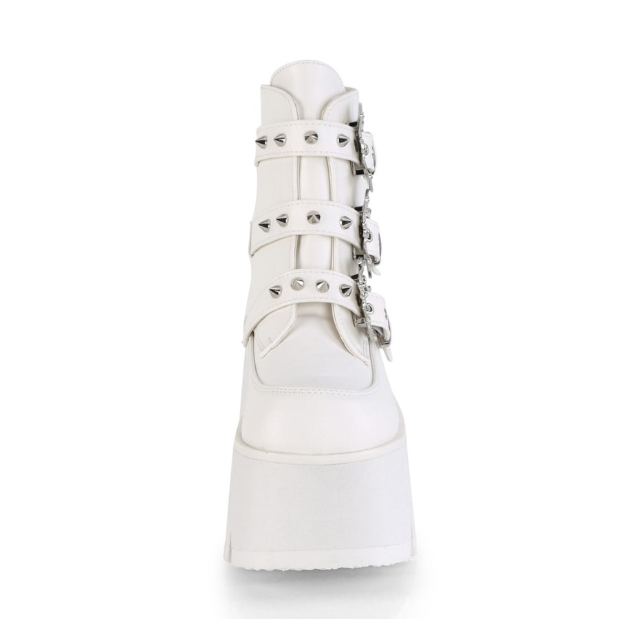 Ashes-55 White Vegan Leather Demonia Australia