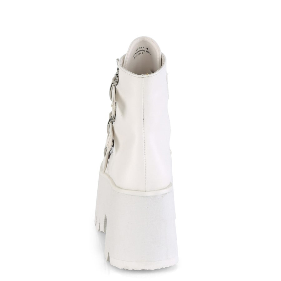 Ashes-55 White Vegan Leather Demonia Australia