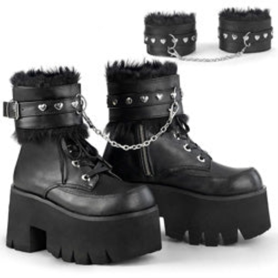 Ashes-57 Demonia Australia Black Vegan Leather