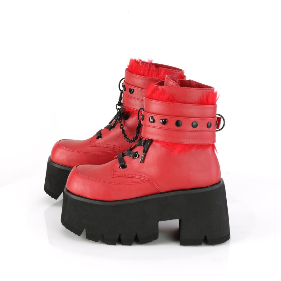 Ashes-57 Red Vegan Leather Demonia Australia