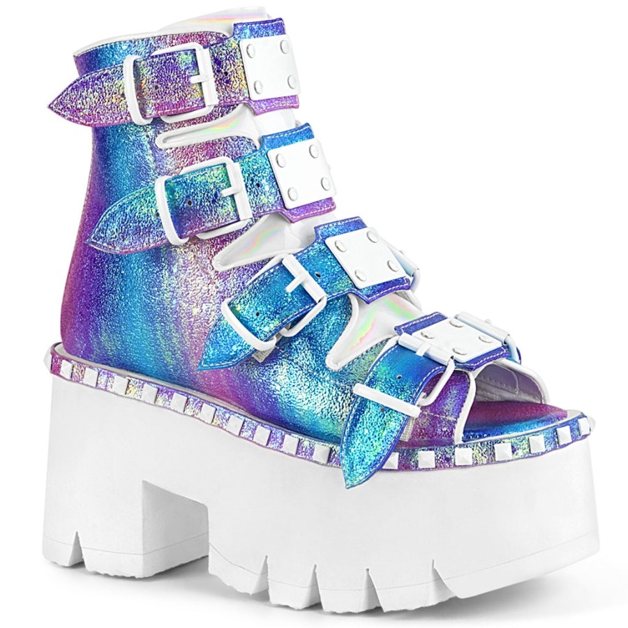 Ashes-70 Demonia Australia Multi Iridescent Vegan Leather