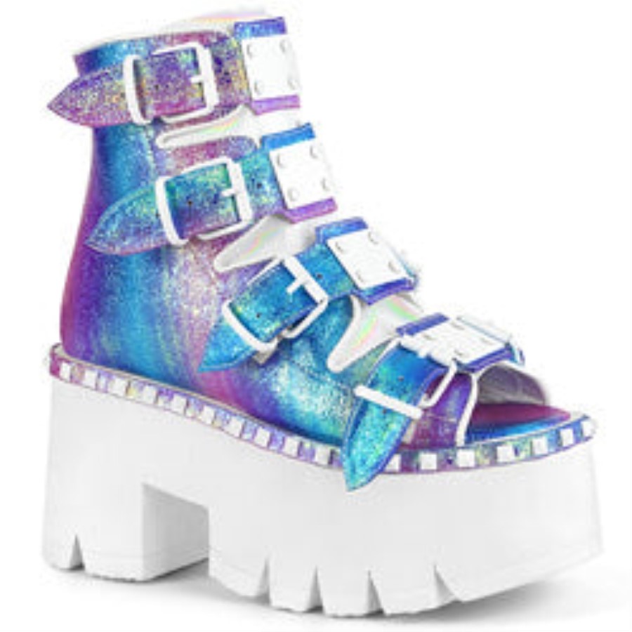 Ashes-70 Demonia Australia Multi Iridescent Vegan Leather