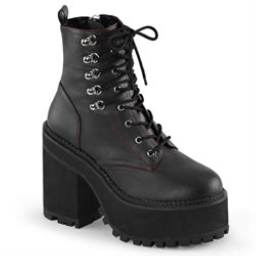 Assault-100 Demonia Australia Black Vegan Leather