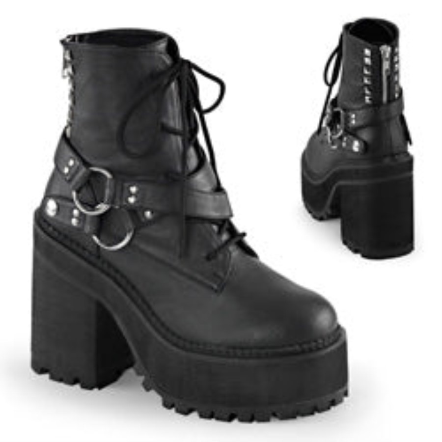 Assault-101 Black Vegan Leather Demonia Australia