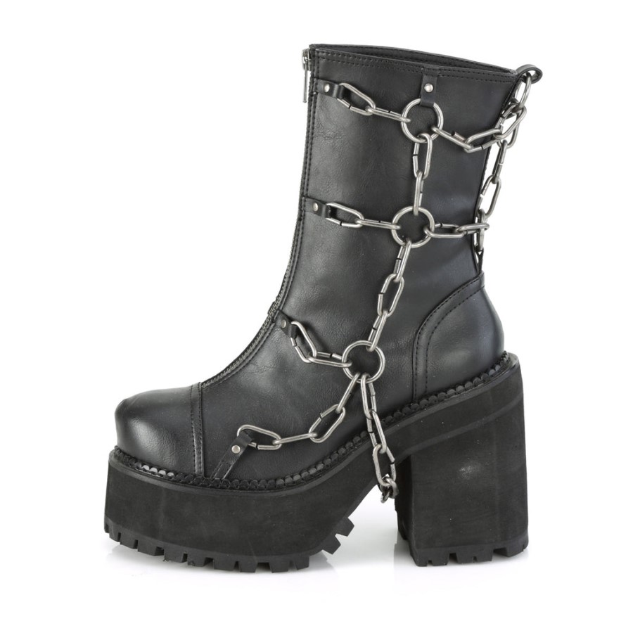 Assault-66 Demonia Australia Black Vegan Leather