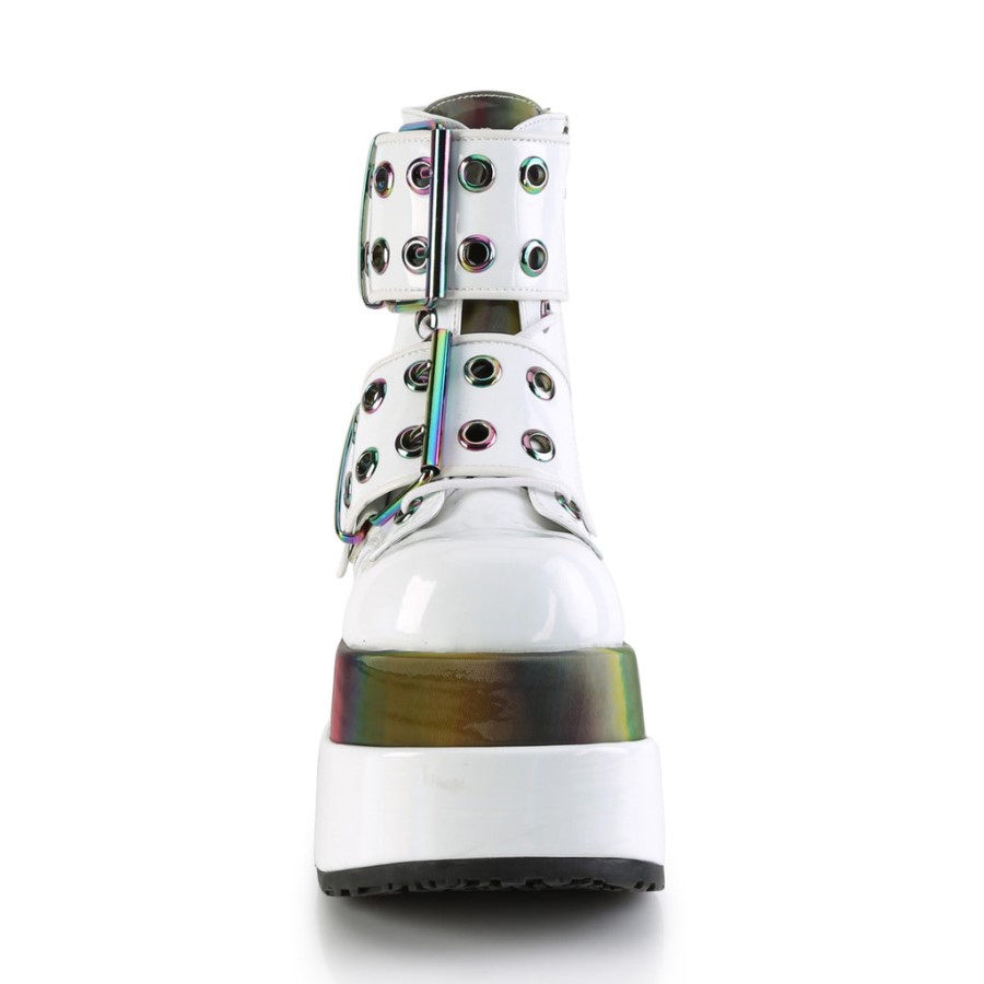 Bear-104 White Patent-Rainbow Reflective Demonia Australia