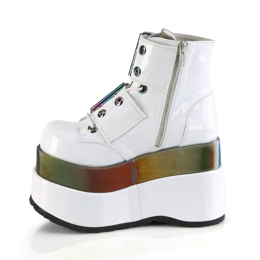 Bear-104 White Patent-Rainbow Reflective Demonia Australia