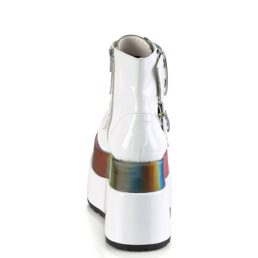 Bear-104 White Patent-Rainbow Reflective Demonia Australia