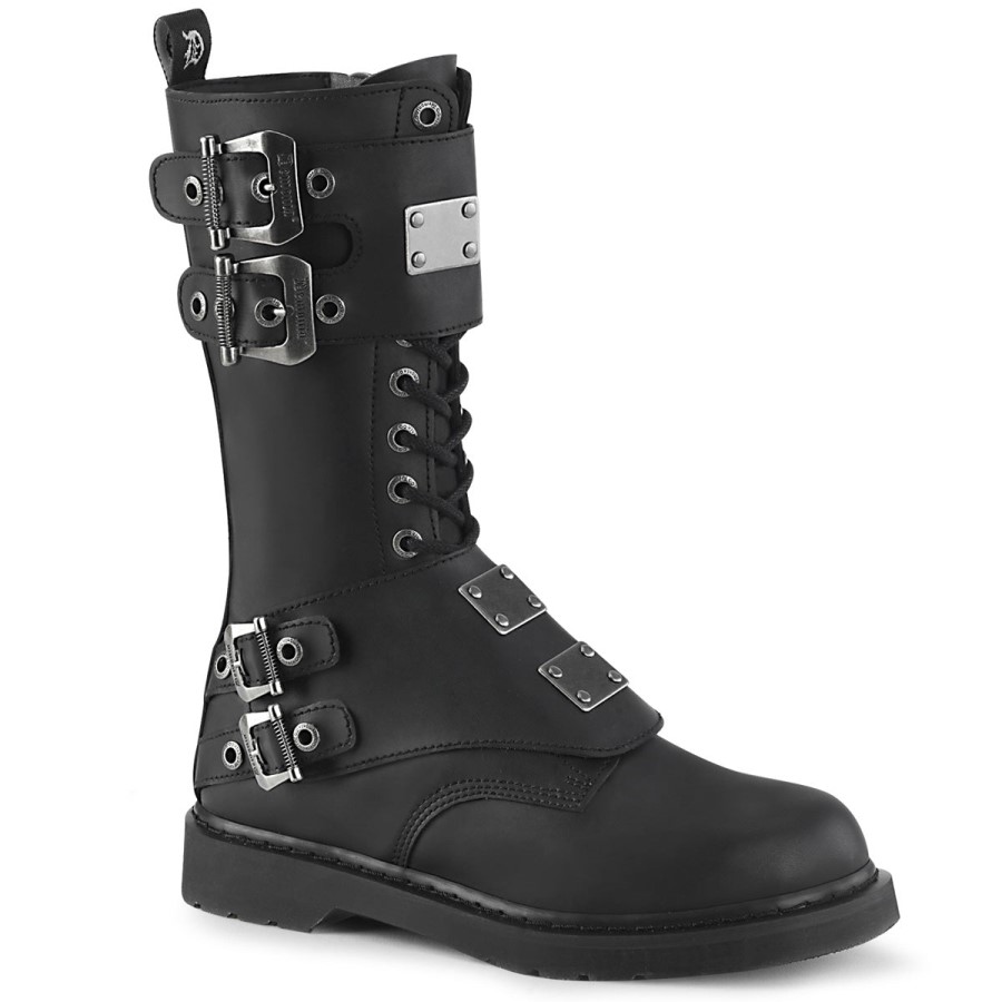 Bolt-345 Black Vegan Leather Demonia Australia