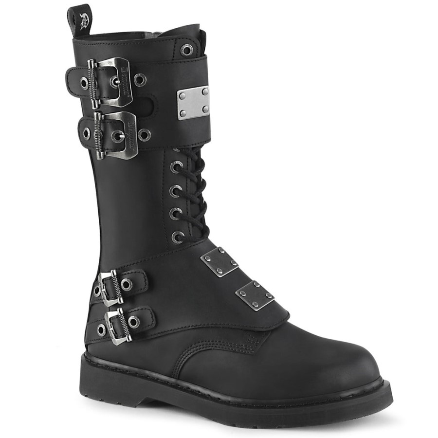 Bolt-345 Black Vegan Leather Demonia Australia