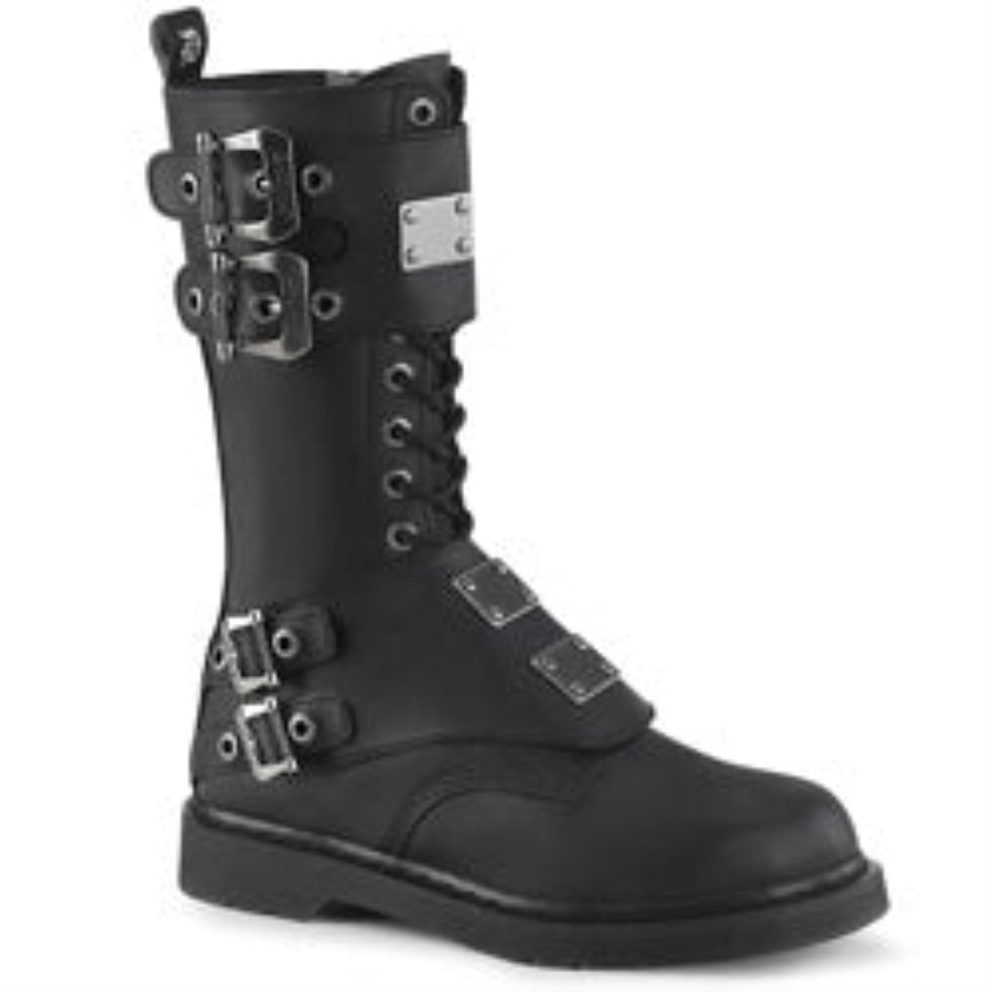 Bolt-345 Black Vegan Leather Demonia Australia