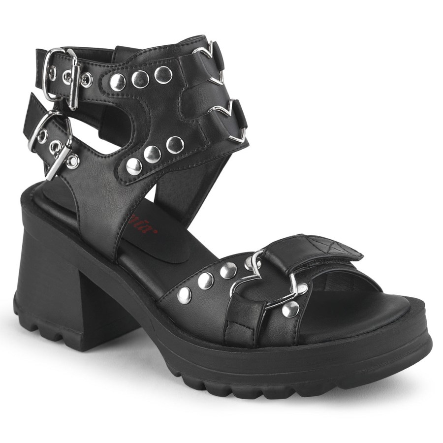Bratty-07 Black Vegan Leather Demonia Australia