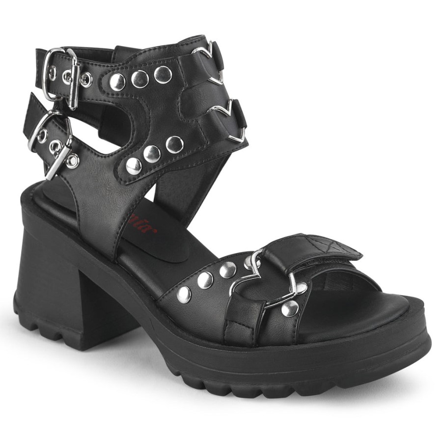 Bratty-07 Black Vegan Leather Demonia Australia