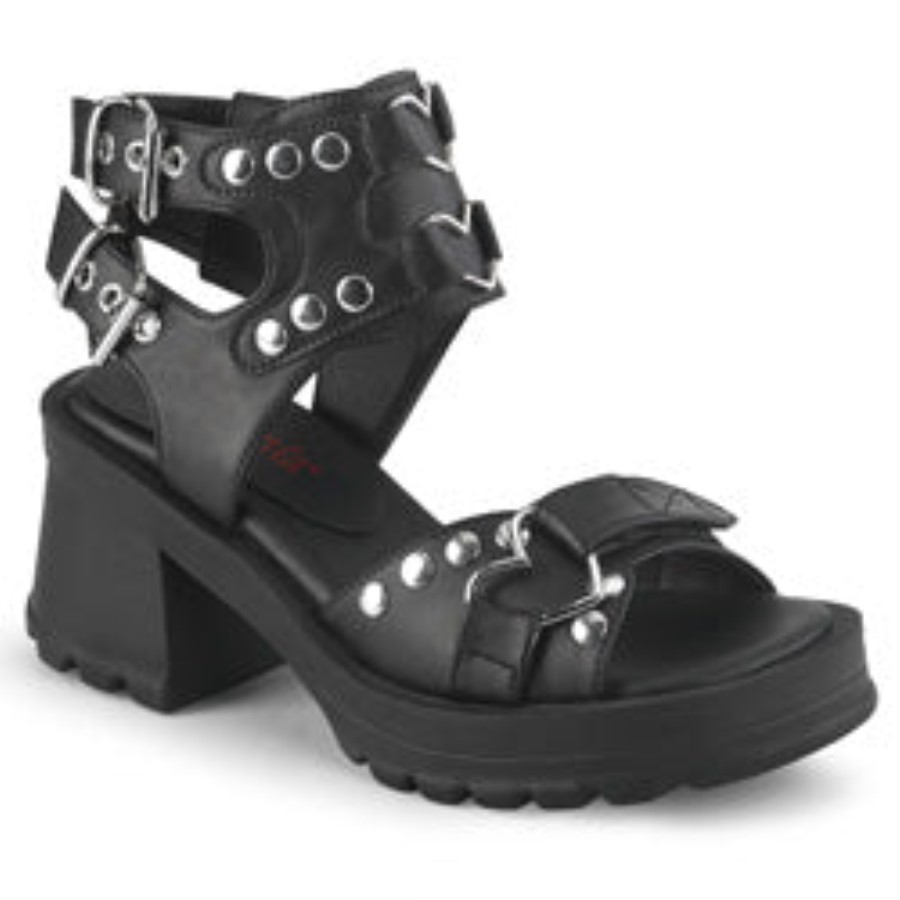 Bratty-07 Black Vegan Leather Demonia Australia