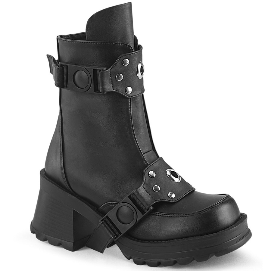 Bratty-56 Black Vegan Leather Demonia Australia