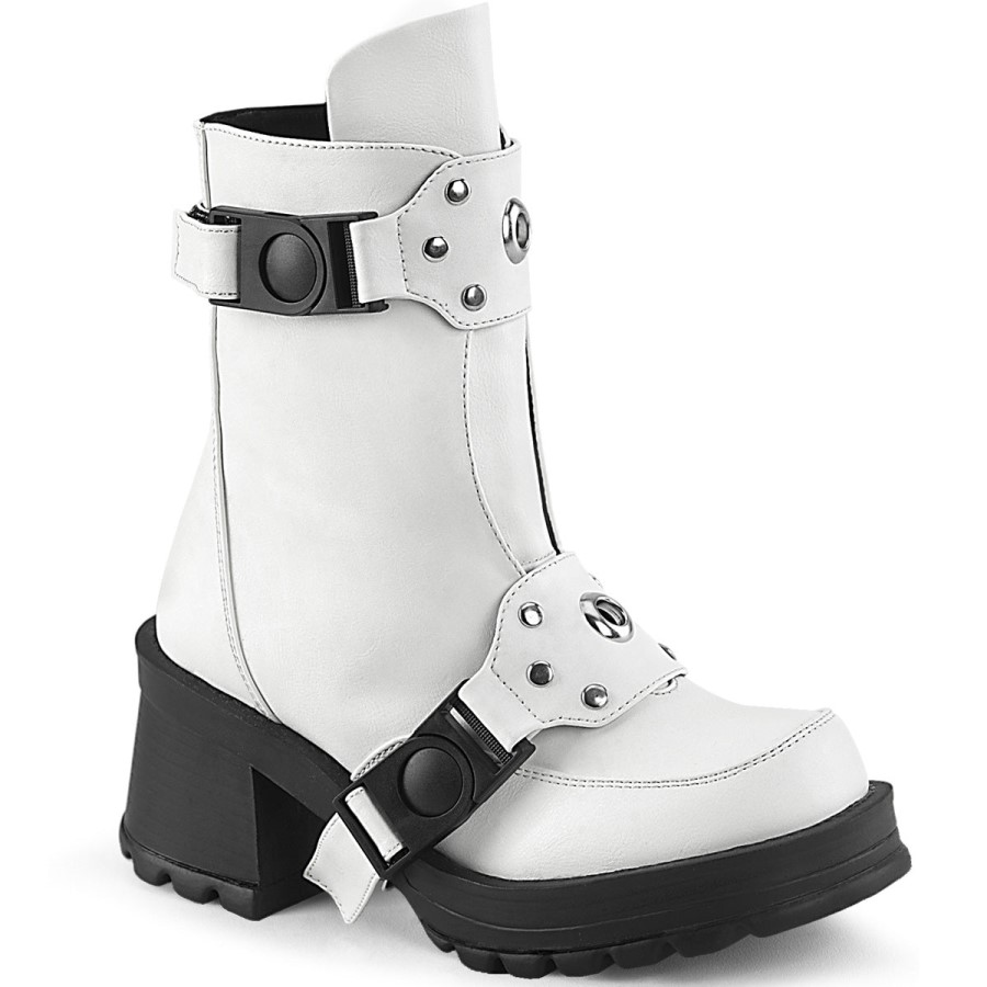 Bratty-56 Demonia Australia White Vegan Leather