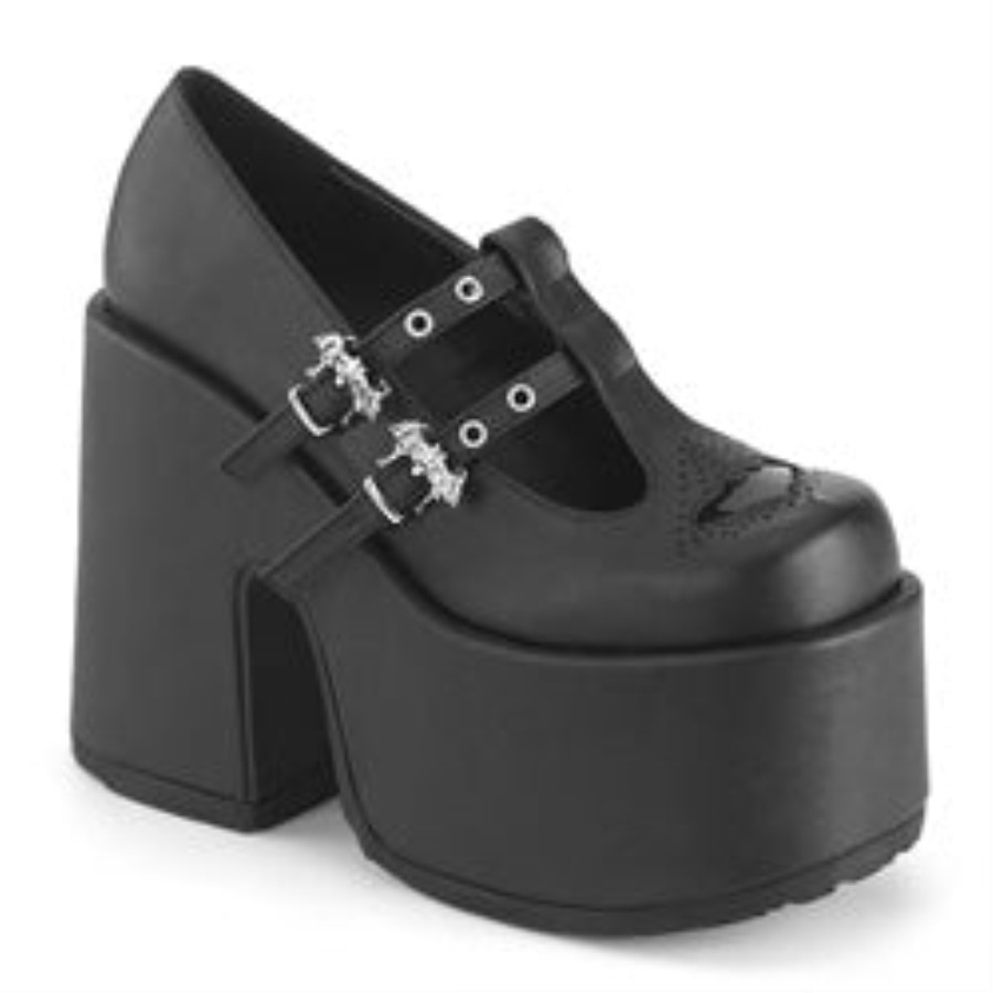 Camel-55 Black Vegan Leather Demonia Australia