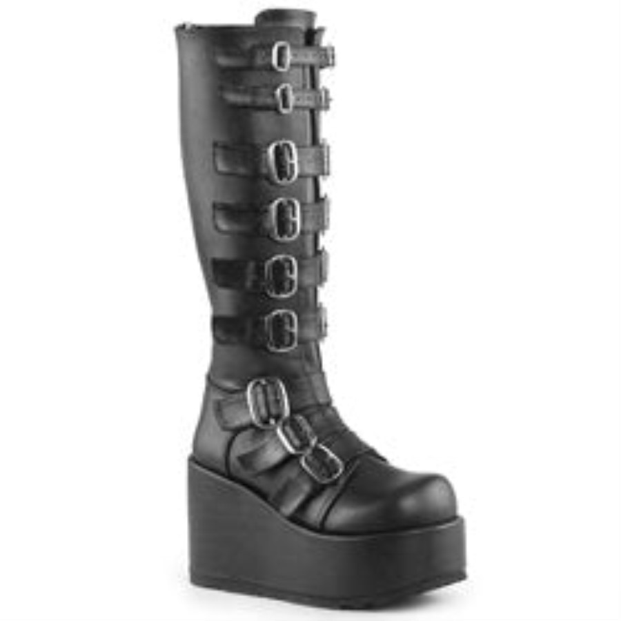 Concord-108 Black Vegan Leather Demonia Australia