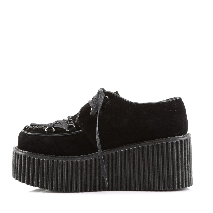 Creeper-216 Demonia Australia Black Vegan Suede