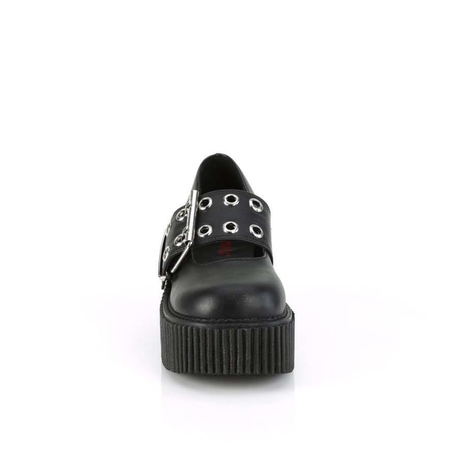 Creeper-230 Black Vegan Leather Demonia Australia