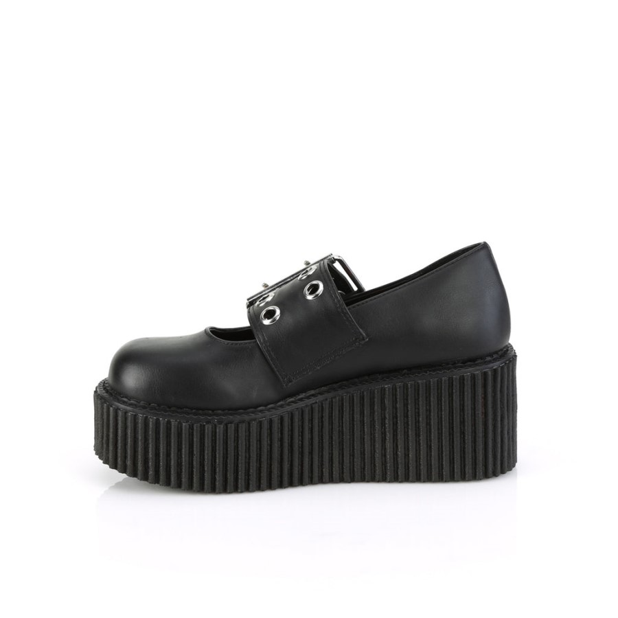 Creeper-230 Black Vegan Leather Demonia Australia