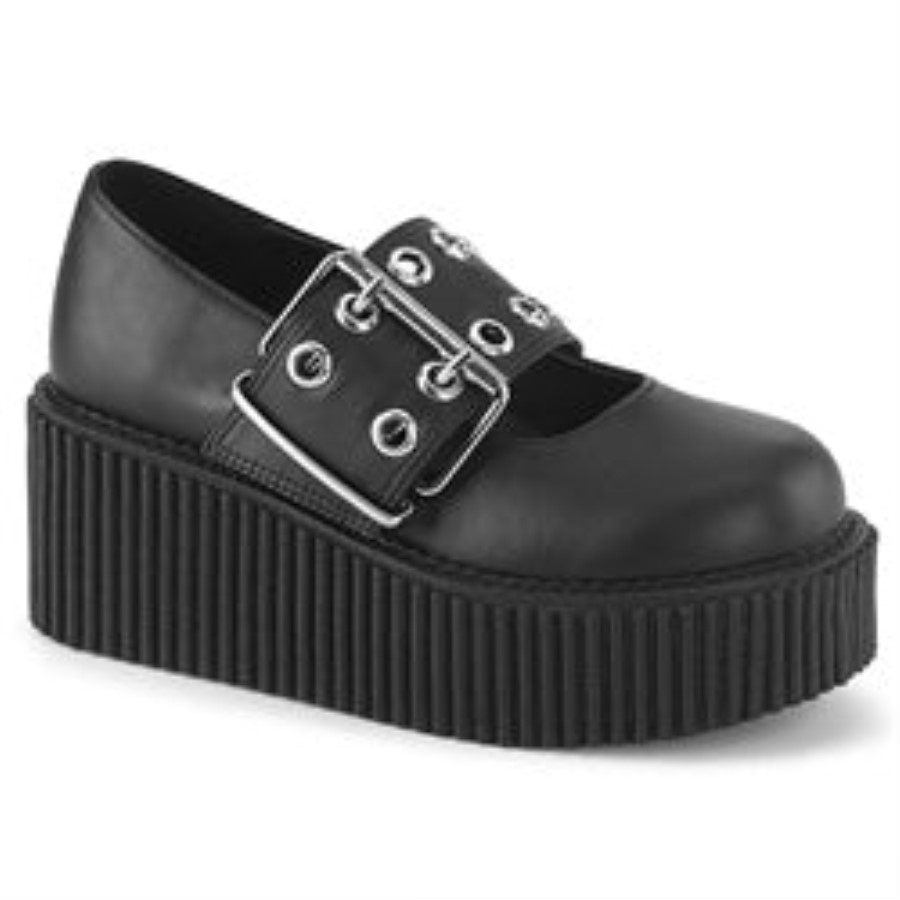 Creeper-230 Black Vegan Leather Demonia Australia