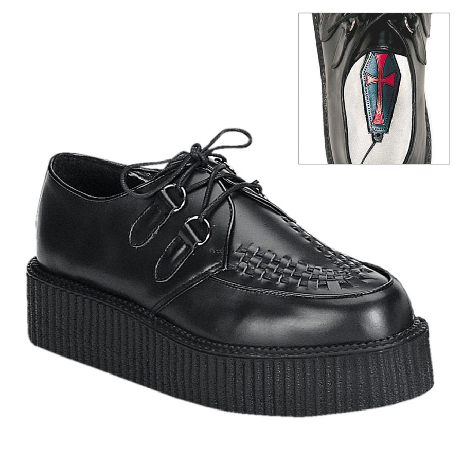 Creeper-402 Black Leather Demonia Australia