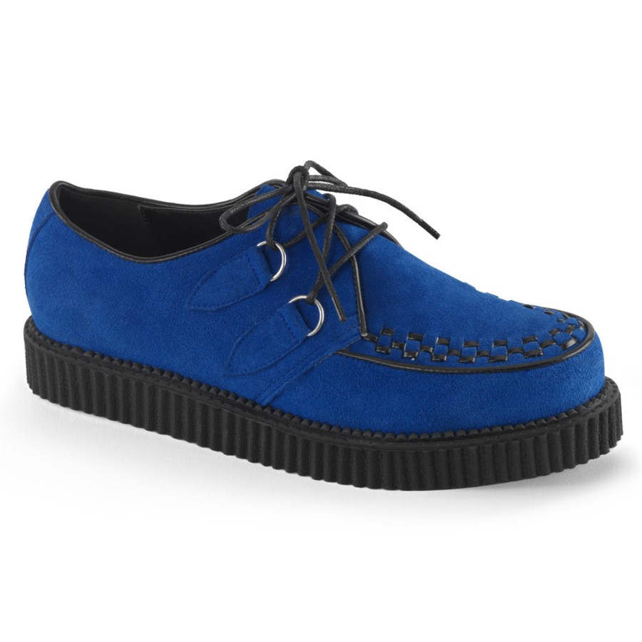 Creeper-602S Royal Blue Suede Demonia Australia