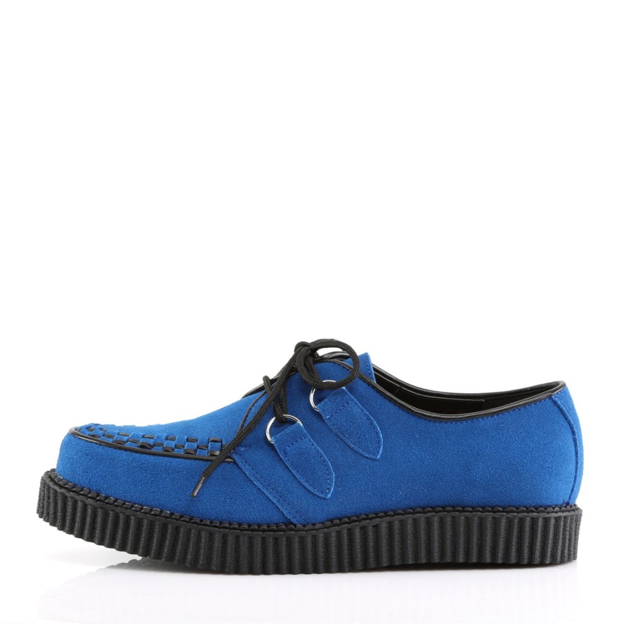 Creeper-602S Royal Blue Suede Demonia Australia