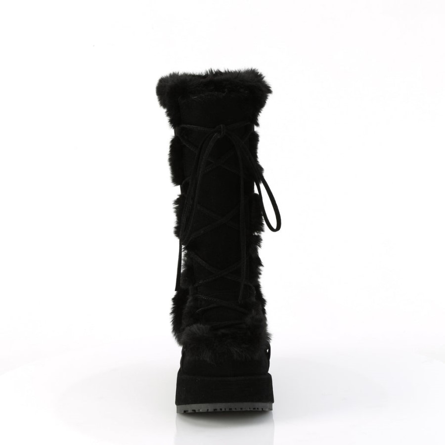Cubby-311 Black Vegan Suede Demonia Australia