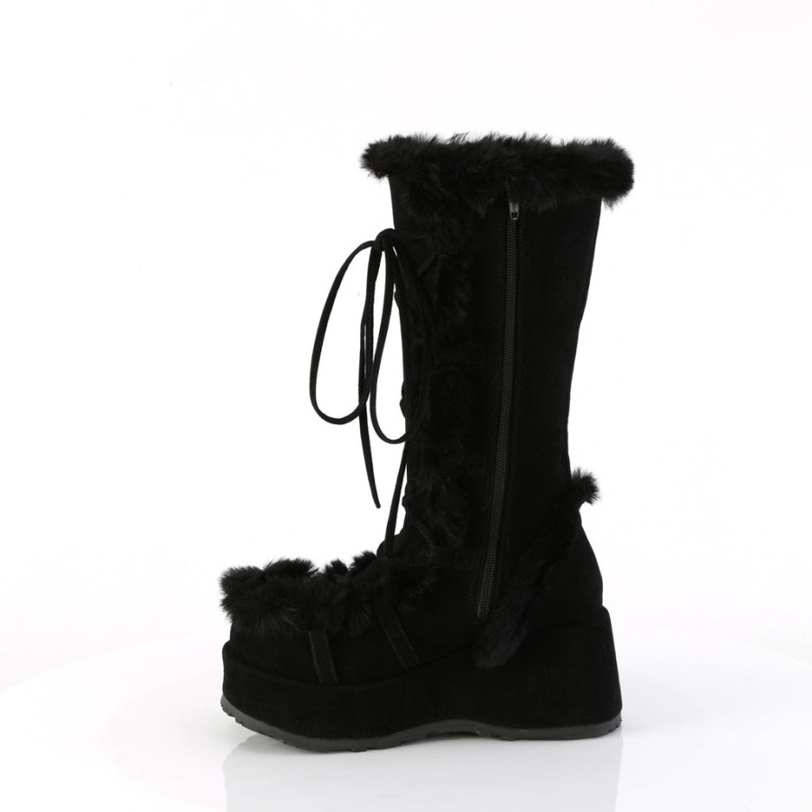 Cubby-311 Black Vegan Suede Demonia Australia