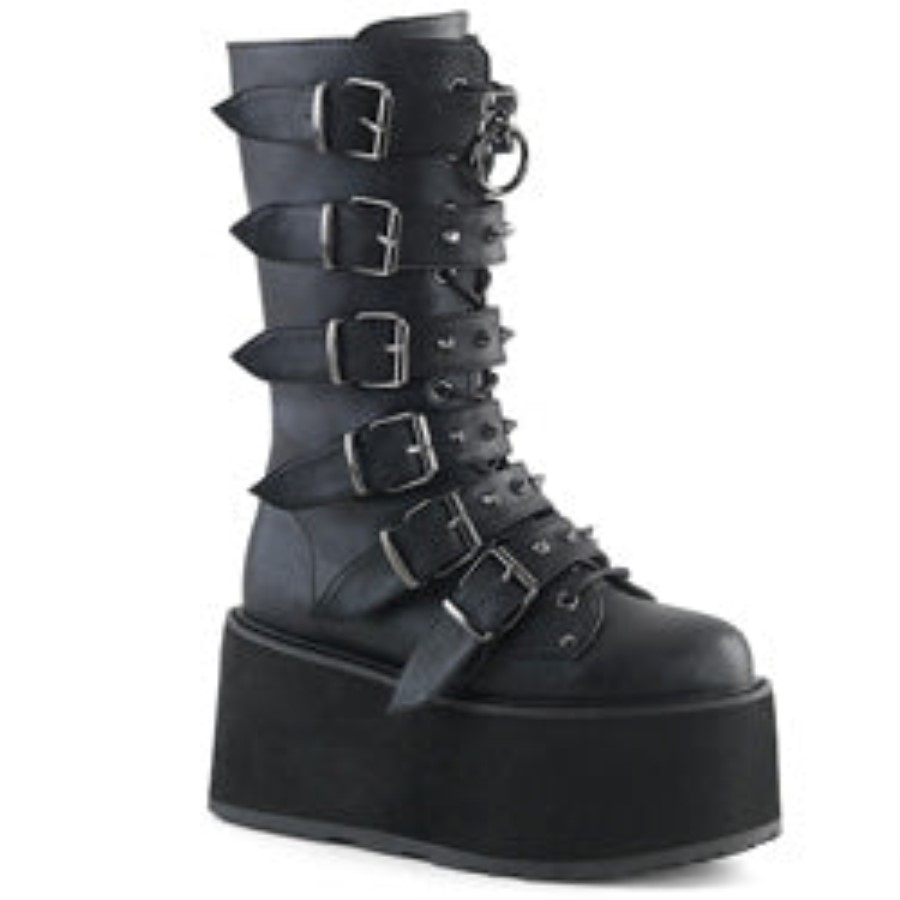 Damned-225 Black Vegan Leather Demonia Australia