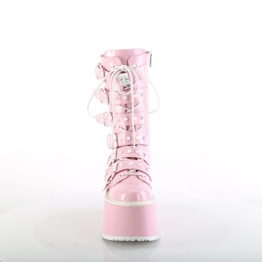 Damned-225 Demonia Australia Baby Pink Holo Patent