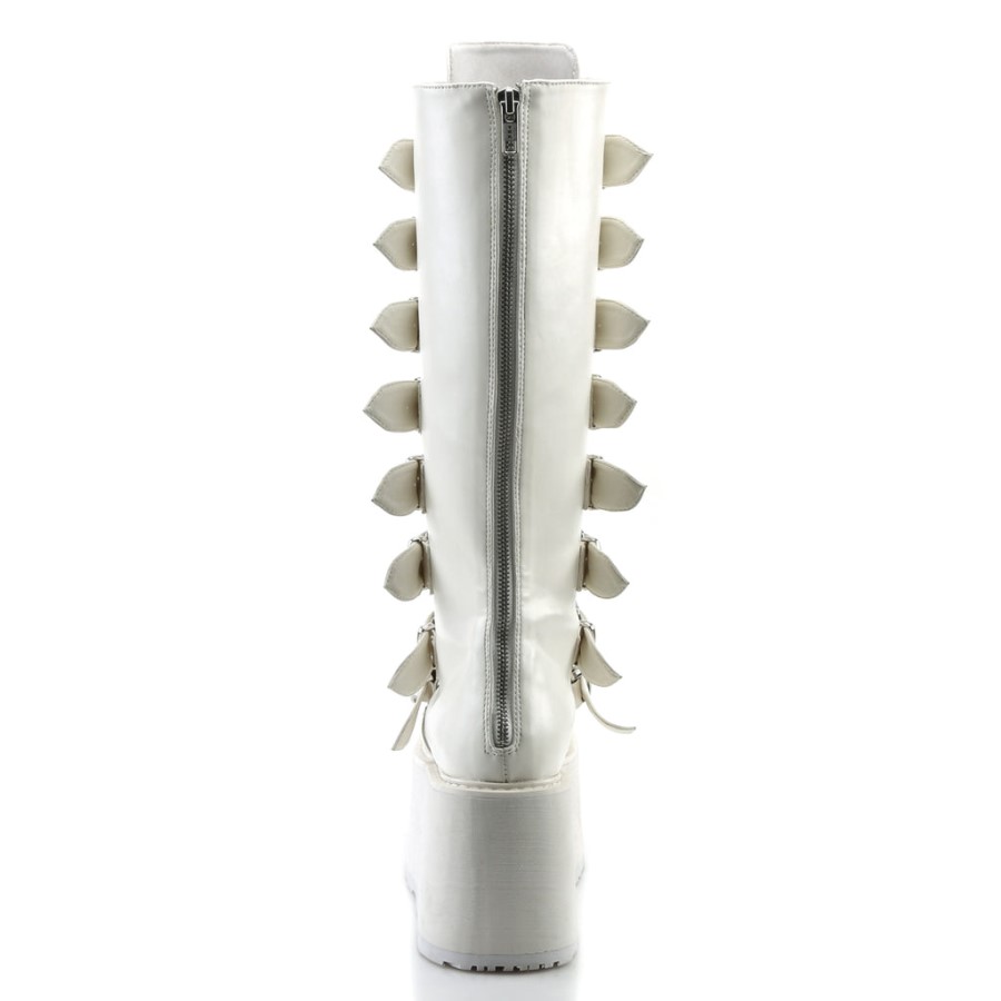 Damned-318 Demonia Australia White Vegan Leather