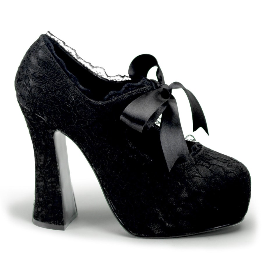 Demon-11 Black Satin-Black Lace Demonia Australia