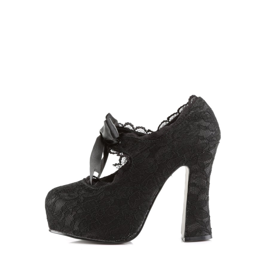 Demon-11 Black Satin-Black Lace Demonia Australia