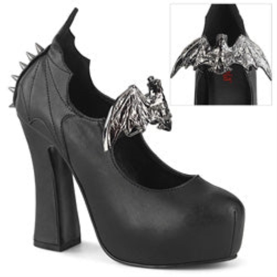 Demon-18 Demonia Australia Black Vegan Leather