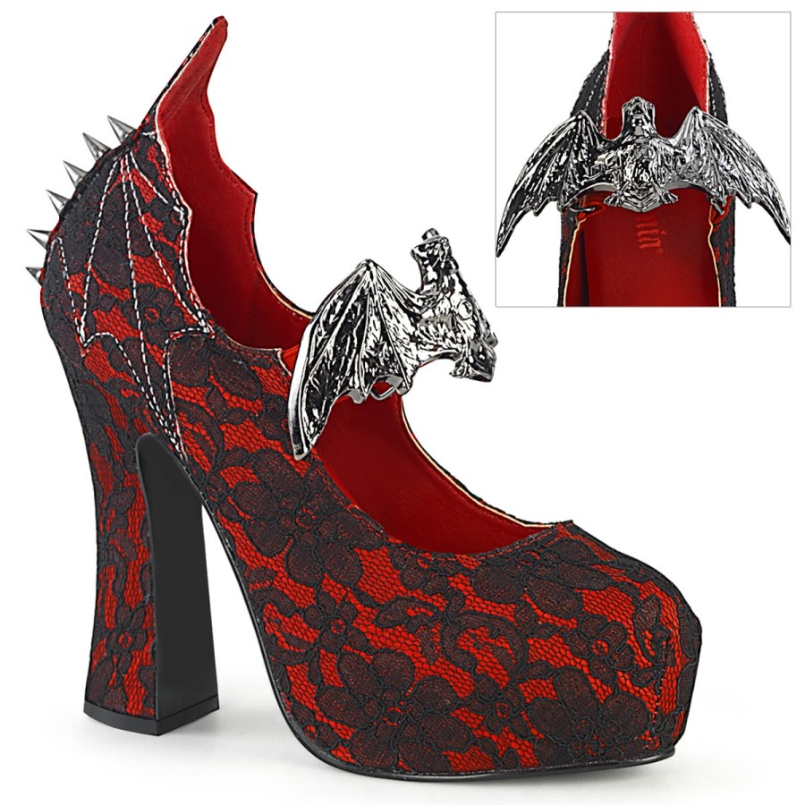 Demon-18 Demonia Australia Red Satin-Black Lace