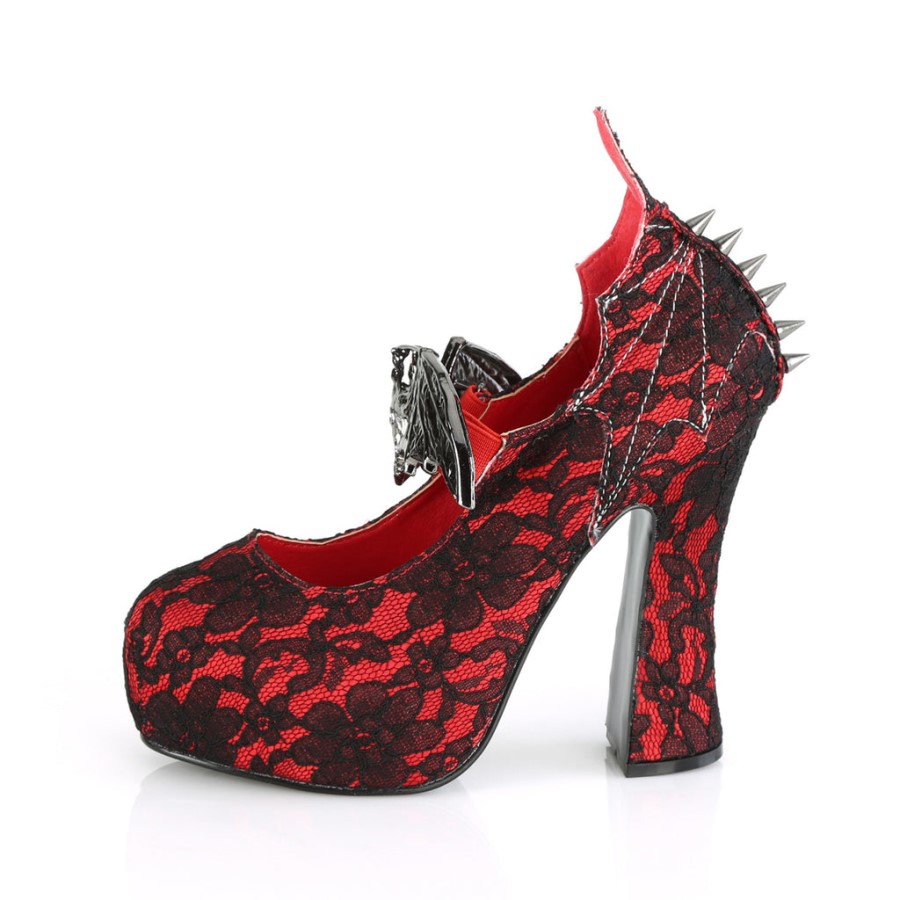 Demon-18 Demonia Australia Red Satin-Black Lace