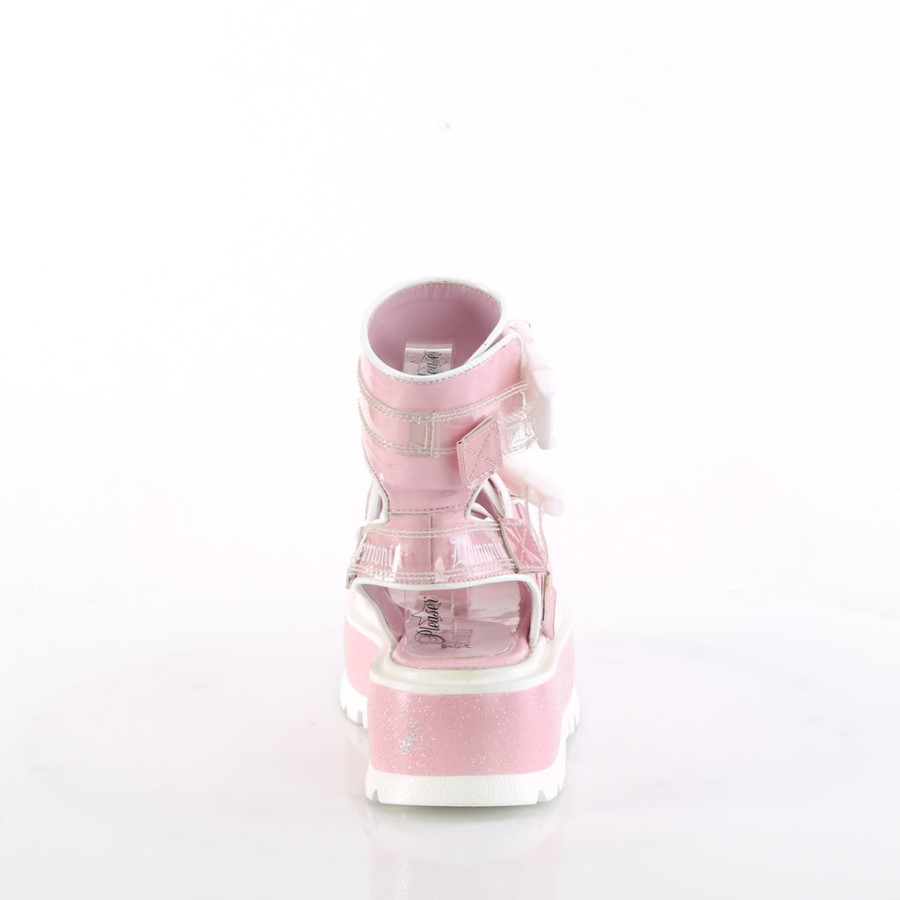 Demonia Australia Baby Pink Holo Patent Slacker-15B