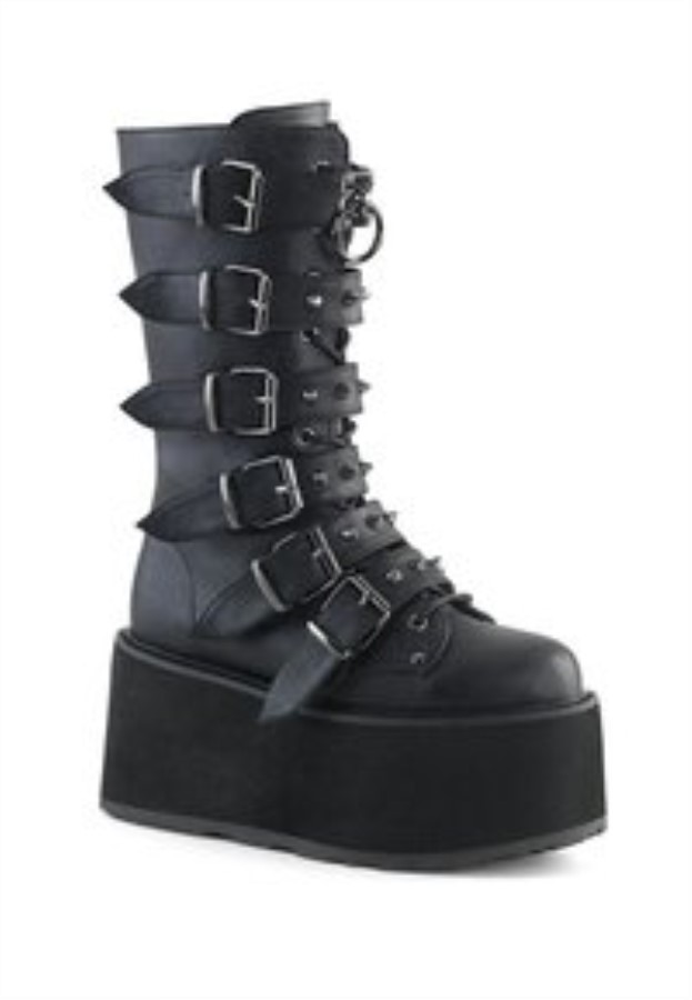 Demonia Australia Black Cowboybiker Ankle Boot