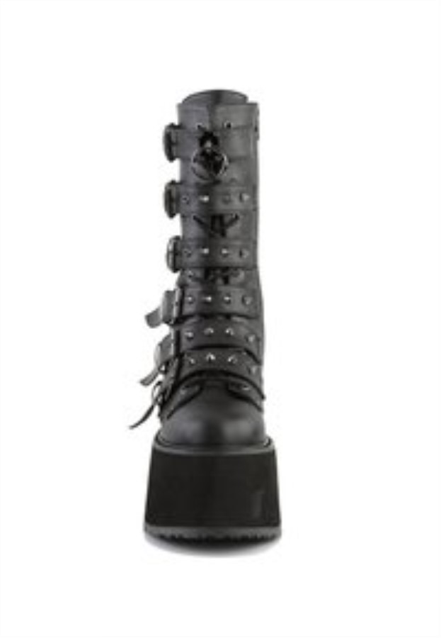 Demonia Australia Black Cowboybiker Ankle Boot