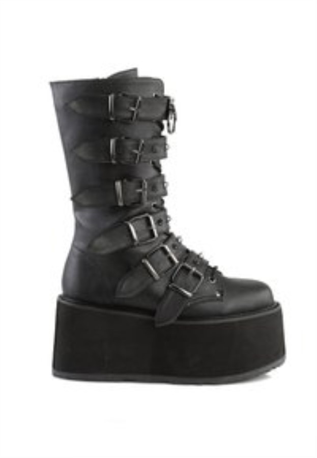 Demonia Australia Black Cowboybiker Ankle Boot