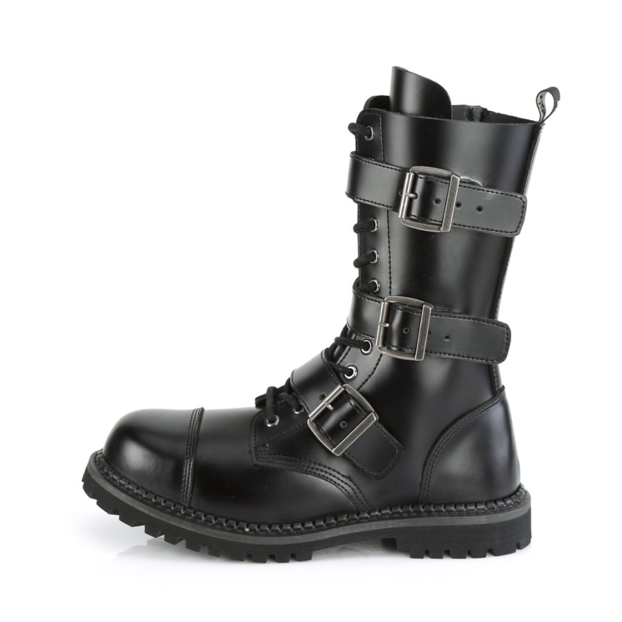 Demonia Australia Black Leather Riot-12Bk