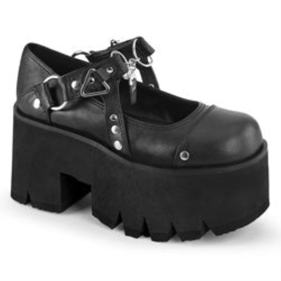 Demonia Australia Black Str Vegan Leather Emily-377