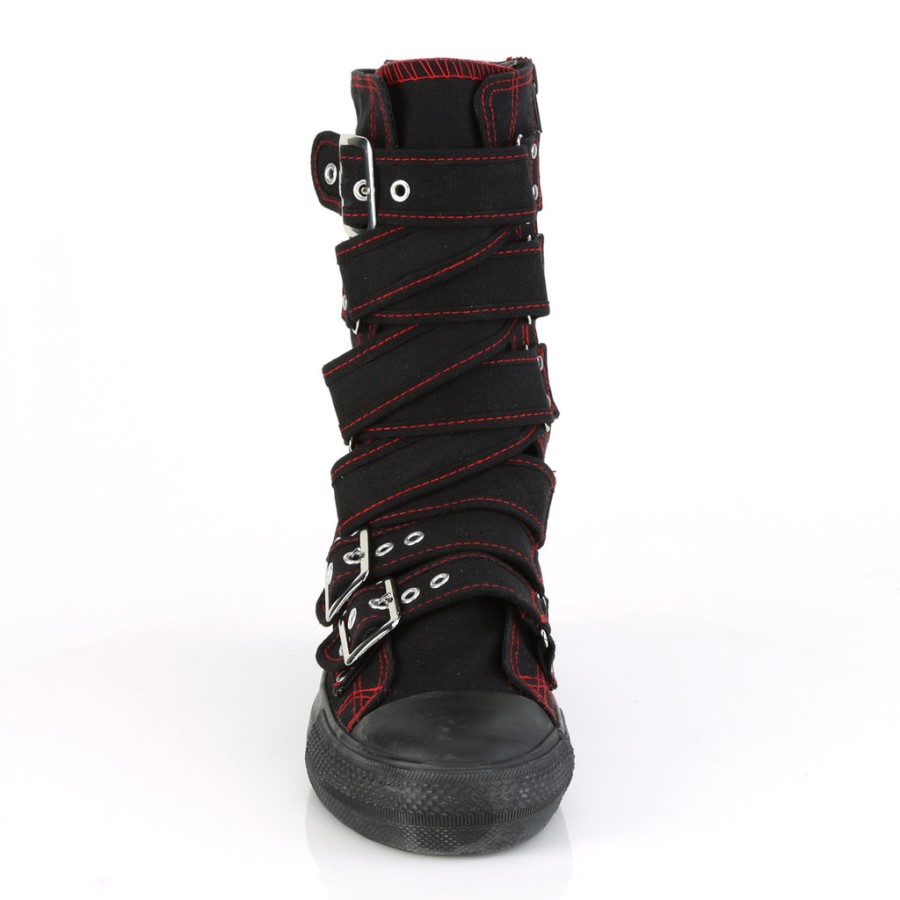 Deviant-207 Demonia Australia Black Canvas-Red