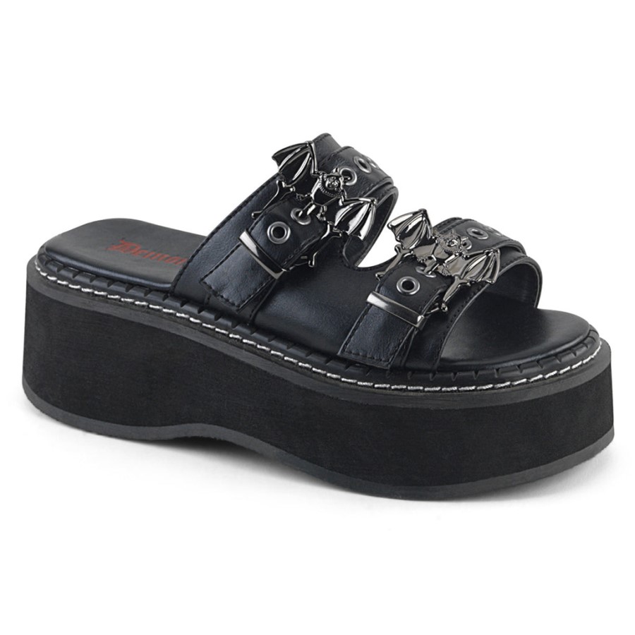 Emily-100 Demonia Australia Black Vegan Leather