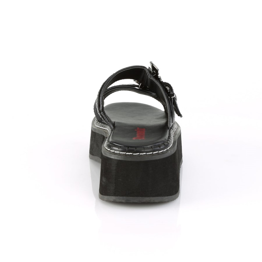 Emily-100 Demonia Australia Black Vegan Leather