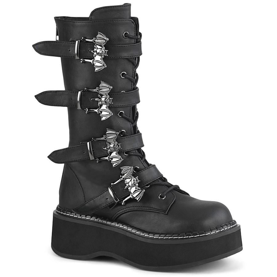Emily-322 Demonia Australia Black Vegan Leather
